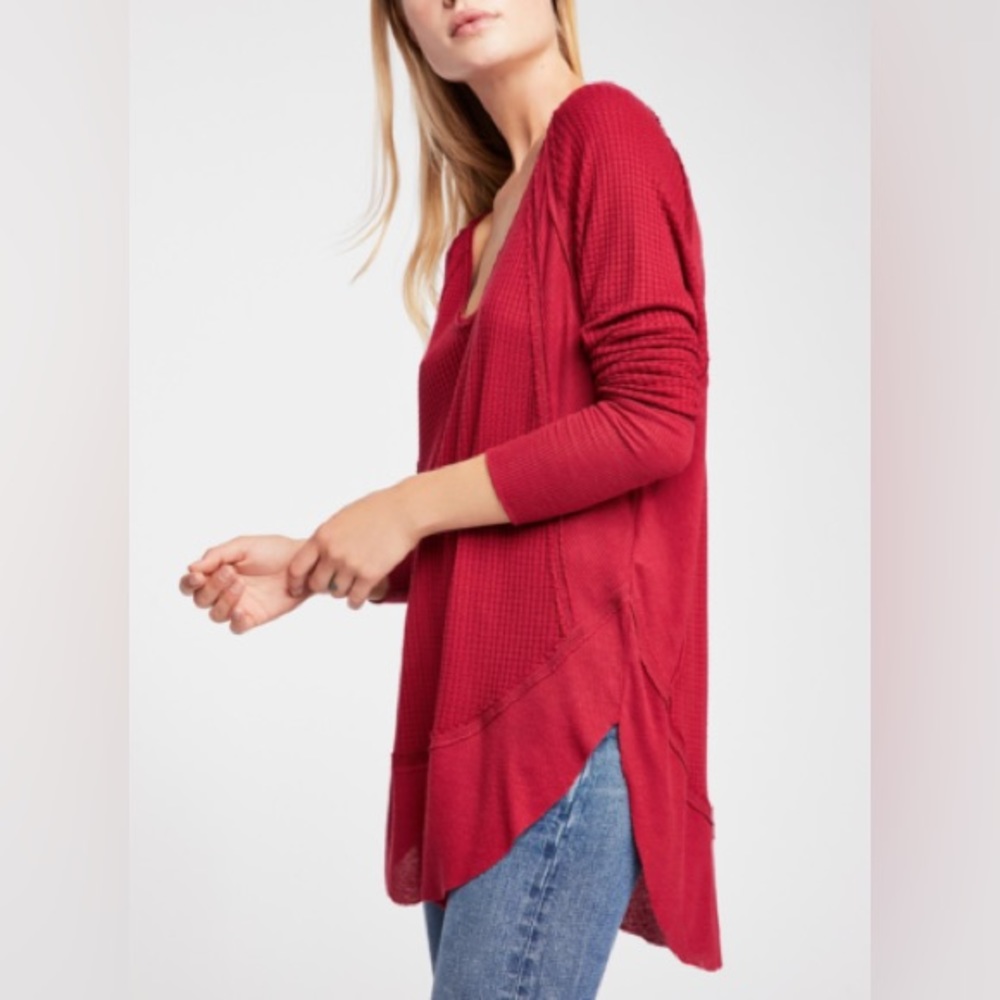 We the Free Catalina Thermal Tunic Red